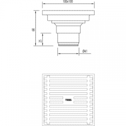 Traps ar klapi TRES 100mm, 03474007