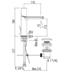 Izlietnes maisītājs MAX-TRES, hroms 06210303