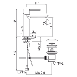 Izlietnes maisītājs MAX-TRES, hroms 06210303D