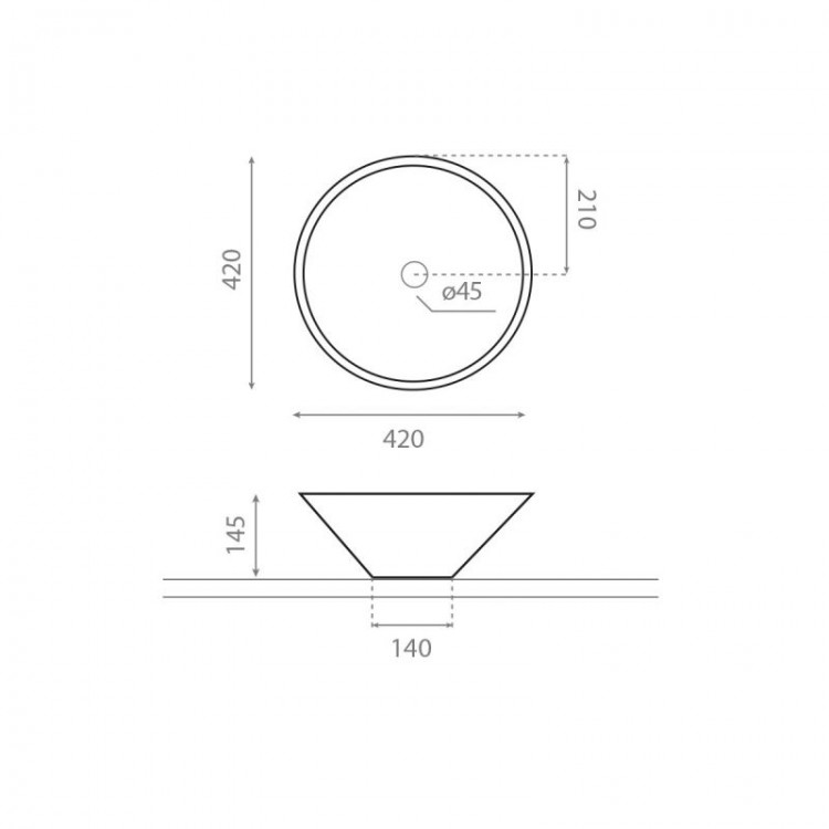 Vannas istabas uzliekamā izlietne Bathco CACERES 42x42cm, 0015