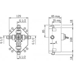 Dušas maisītāja iebūvējamā daļa ORAS 1286 NEW