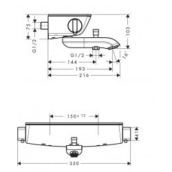 Vannas un dušas termostata maisītājs Hansgrohe Ecostat Select, hroms 13141000