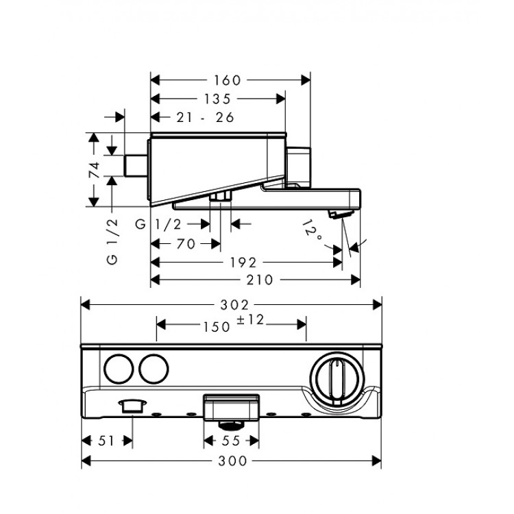Vannas un dušas termostata maisītājs Hansgrohe ShowerTablet Select 300, 13151400