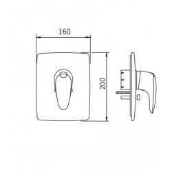 Vannas un dušas iebūvējamā maisītāja dekoratīvā daļa ORAS VEGA 1888