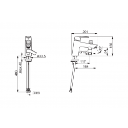 Vannas un dušas maisītājs uz vannas malas ORAS SAGA 3946F