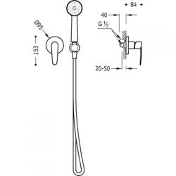 Dušas sistēma iebūvējamā FLAT-TRES 20417702