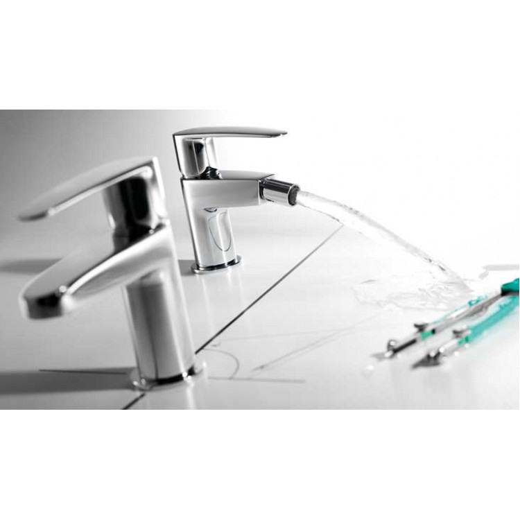 Bidē maisītājs FLAT-TRES ar noteces aizvaru, hroms 2041201D