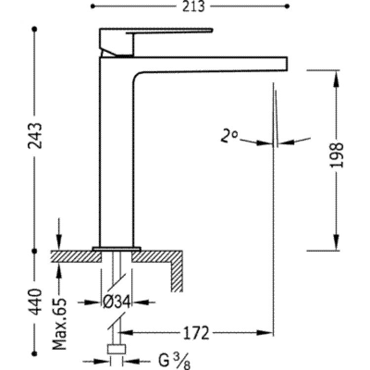Izlietnes maisītājs paaugstināts CLASS-TRES, hroms 20510303