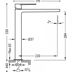 Izlietnes maisītājs paaugstināts CLASS-TRES, hroms 20510305