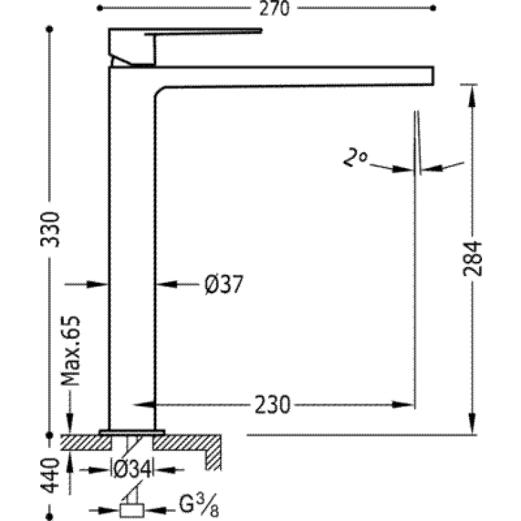 Izlietnes maisītājs paaugstināts CLASS-TRES, hroms 20510305