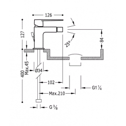 Bidē maisītājs CLASS-TRES ar noteces aizvaru, hroms 20512001D