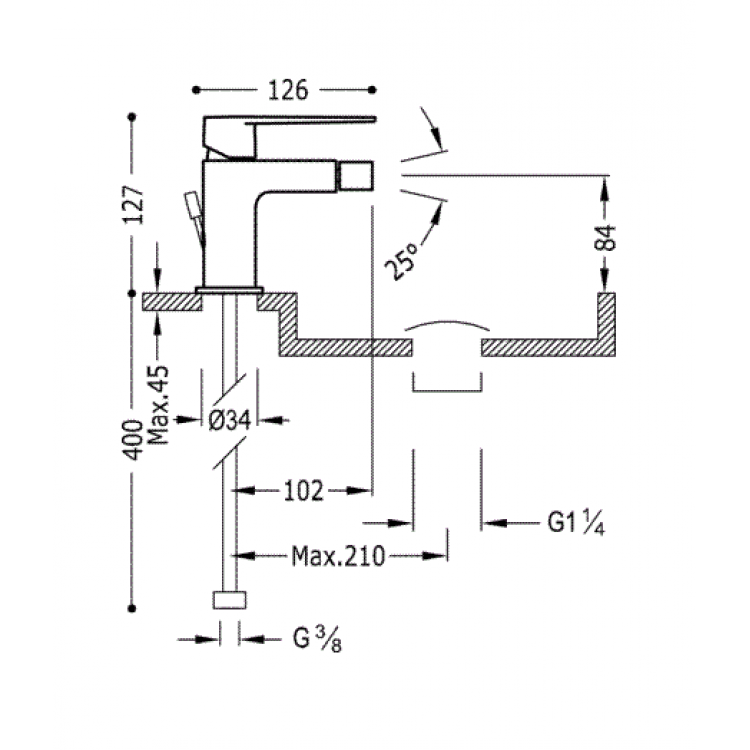 Bidē maisītājs CLASS-TRES, hroms 20512001