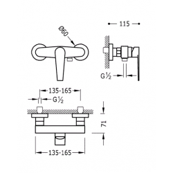 Dušas maisītājs ar dušu CLASS-TRES 20516701