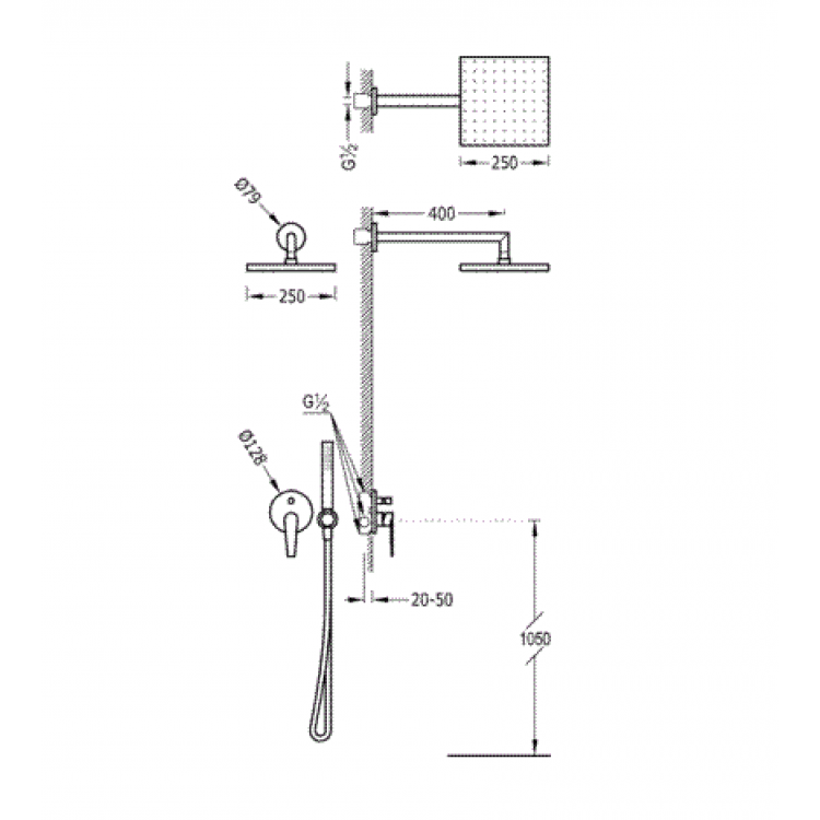 Dušas sistēma iebūvējamā CLASS-TRES 20518002