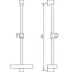Dušas stienis TRES 673mm, 03463706