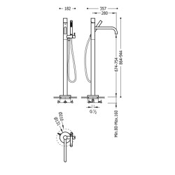 Vannas maisītājs brīvi stāvošs STUDY Exclusive TRES, 26247002