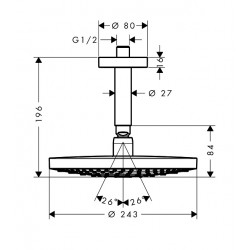 Dušas galva HG Raindance Select S 240 2jet, hroms 26467000