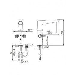 Virtuves izlietnes maisītājs ar bezkontakta funkciju ORAS OPTIMA,3V 2720
