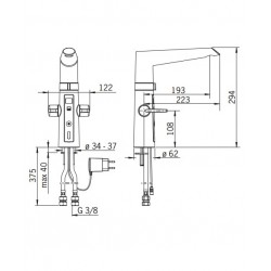 Virtuves izlietnes maisītājs ar bezkontakta funkciju ORAS OPTIMA,5V 2722
