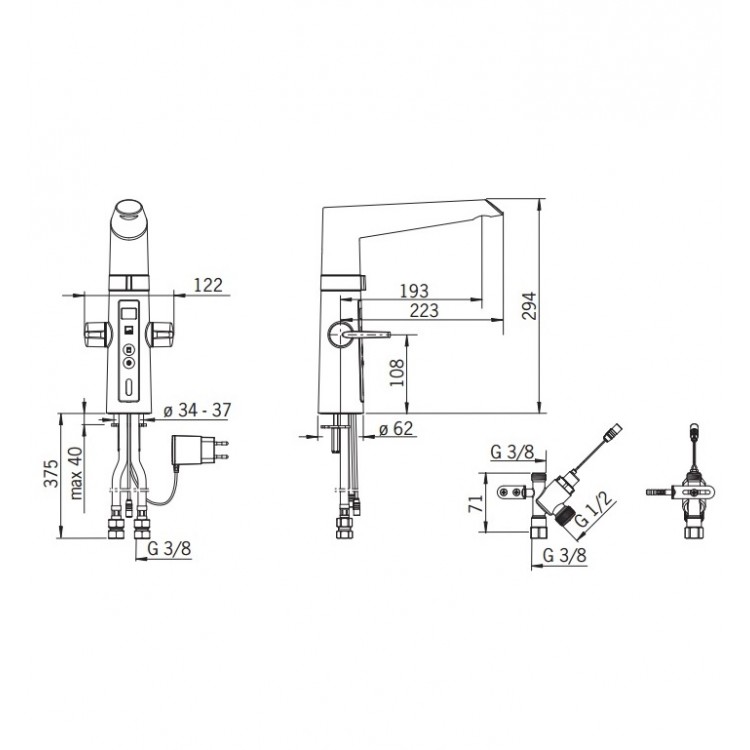 Virtuves izlietnes maisītājs ar bezkontakta funkciju ORAS OPTIMA,5V 2727