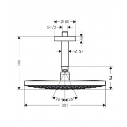 Dušas galva HG Raindance Select S 300 2jet, balts/hroms 27337400