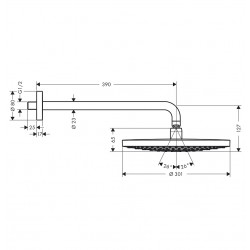 Dušas galva HG Raindance Select S 300 2jet, balts/hroms 27378400