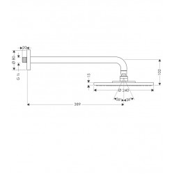 Dušas galva HG Raindance S 240 Air 1jet D240mm 27474000