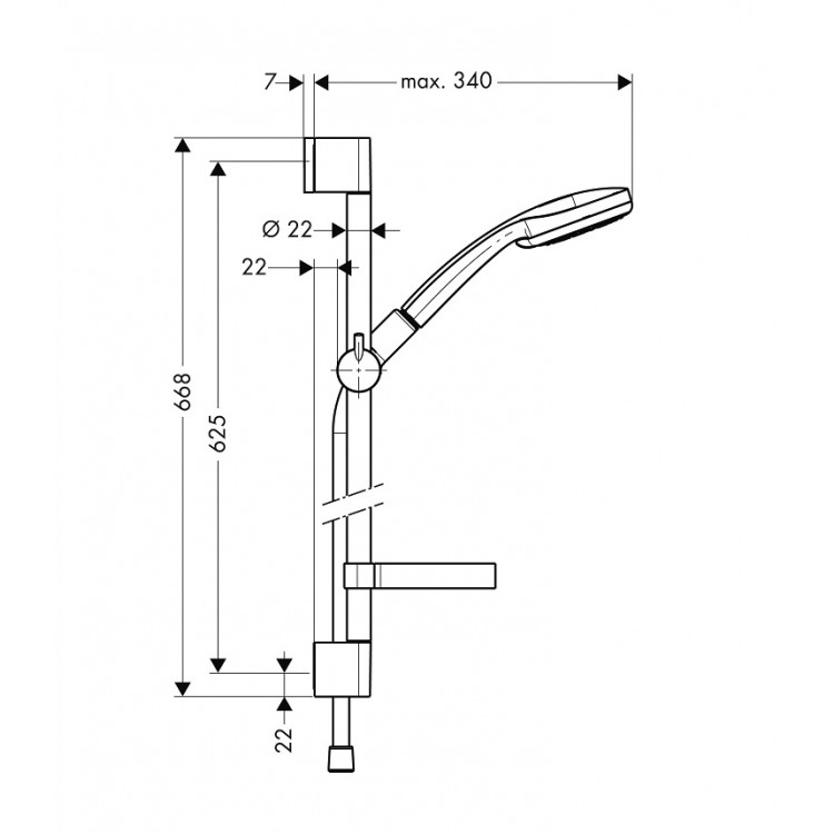 Dušas komplekts Hansgrohe Croma 100 Multi 3jet 27775000