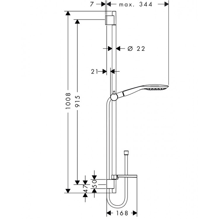 Dušas komplekts Hansgrohe Raindance Select E150 3jet 27857400