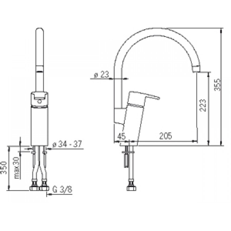 Virtuves izlietnes maisītājs ORAS CUBISTA 2838F