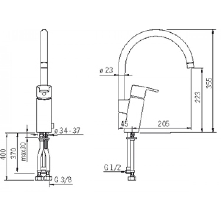Virtuves izlietnes maisītājs ORAS CUBISTA 2839F