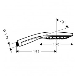 Rokas duša HG Raindance Select S 150 3jet, hroms 28587000