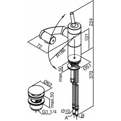 Izlietnes maisītājs Damixa ARC, hroms/melns 29821.74