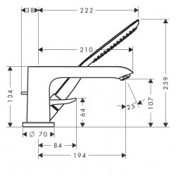 Vannas maisītājs uz vannas malas Hansgrohe Metris 3-daļīgs, 31190000