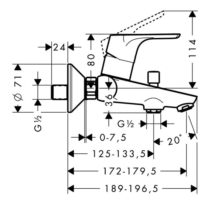 Vannas un dušas maisītājs Hansgrohe Focus, 31940000