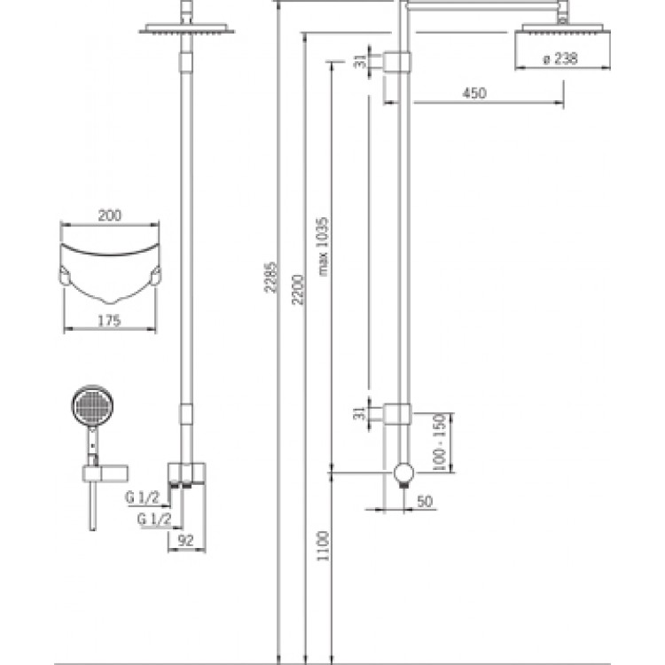Dušas komplekts ORAS HYDRA 392