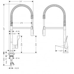 Virtuves izlietnes maisītājs Hansgrohe Axor Citterio, hroms 39840000