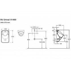 Pisuārs IFO, ūdens pievads no aizmugures 41460