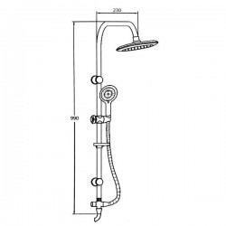 Dušas komplekts Duschy FLIPPER, plēks 434-91