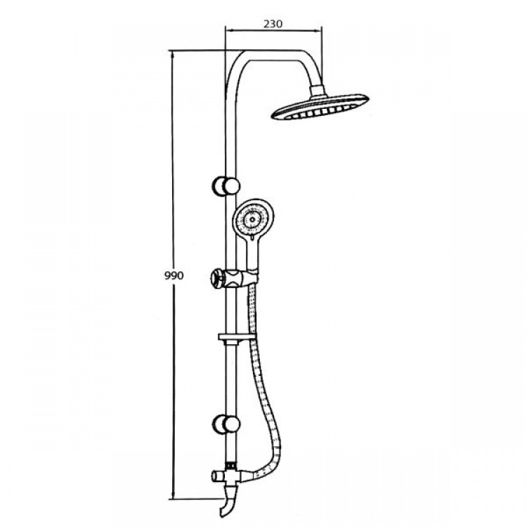 Dušas komplekts Duschy FLIPPER, plēks 434-91