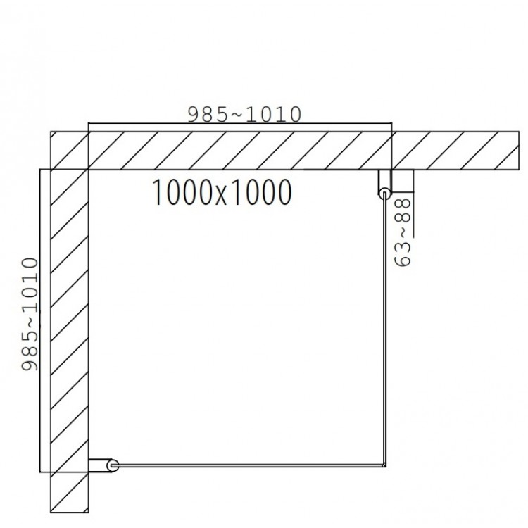 Dušas stūris kvadrātveida Duschy Corner 1000x1000,Frost stikls 2x5233-100