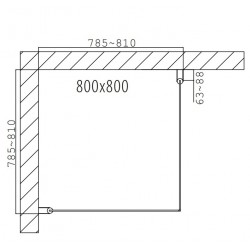 Dušas stūris kvadrātveida Duschy Corner 800x800, Frost stikls 2x5233-80