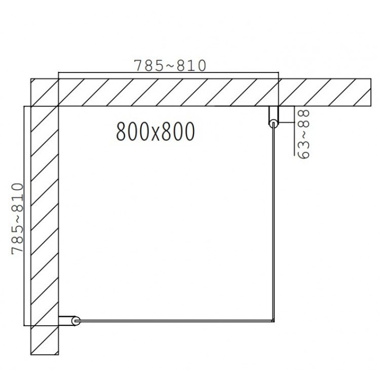 Dušas stūris kvadrātveida Duschy Corner 800x800, Fullfrost stikls 2x5234-80