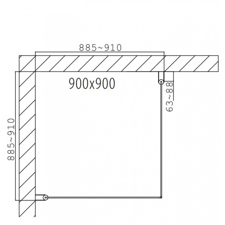 Dušas stūris kvadrātveida Duschy Corner 900x900, caurspīgs stikls 2x5231-90