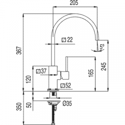Virtuves izlietnes maisītājs CUADRO-TRES, 030497NM