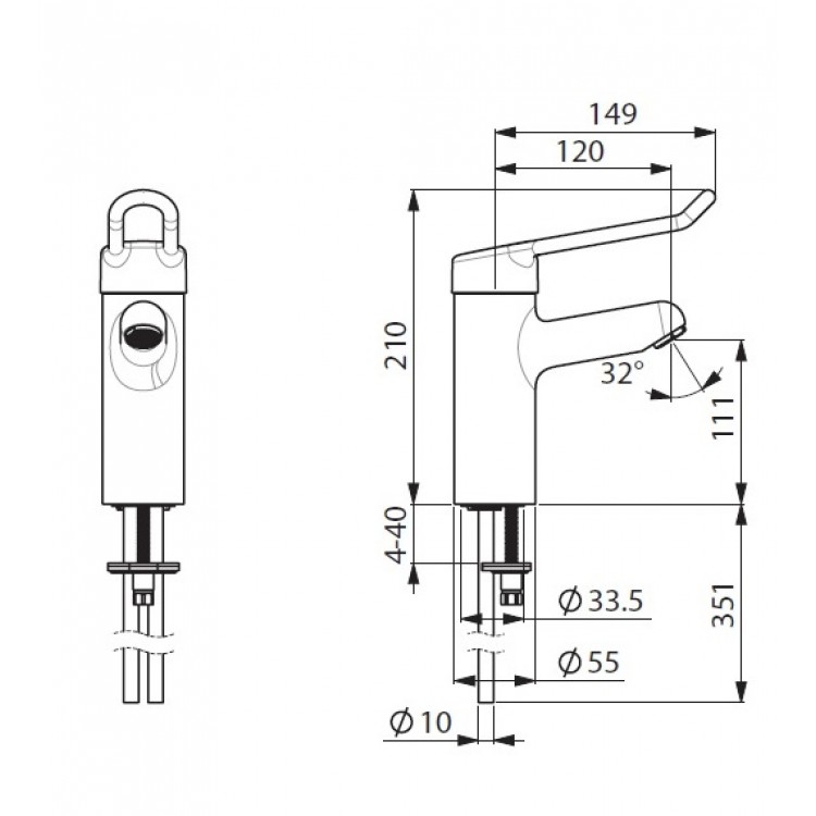 Izlietnes jaucējkrāns ORAS MEDIPRO 5510B