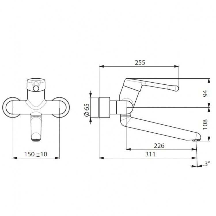 Izlietnes jaucējkrāns ORAS MEDIPRO 5536A