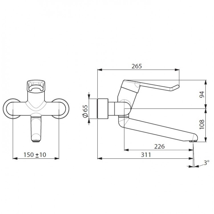 Izlietnes jaucējkrāns ORAS MEDIPRO 5536B