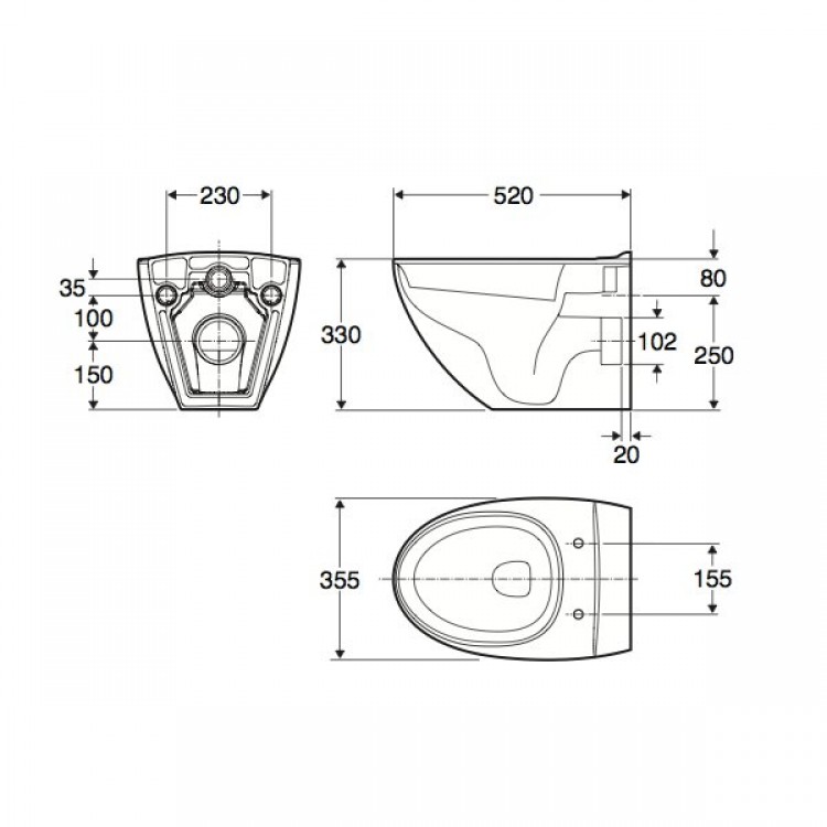 Tualetes pods piekaramais IFO SIGN Art, balts 6775