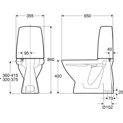 Tualetes pods IFO SIGN Izvads grīdā 4/2L, 6860 00001